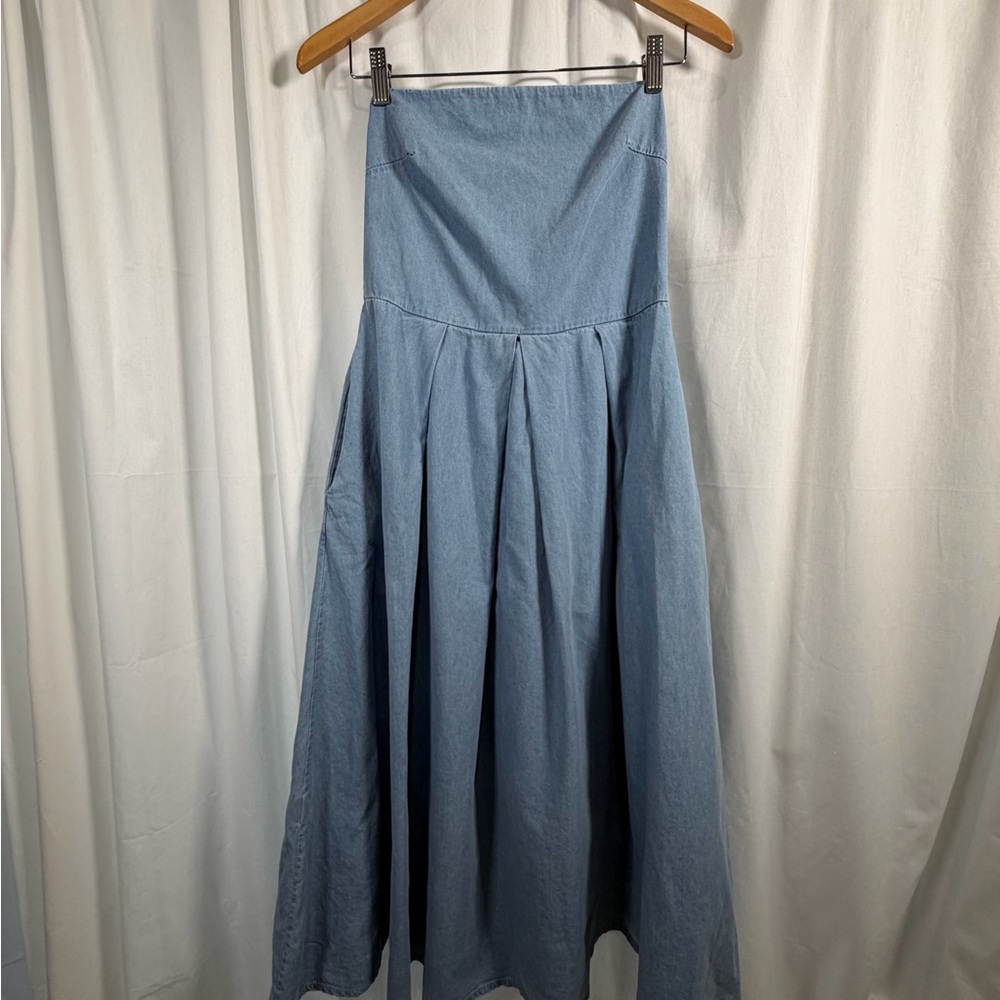 Elegant Blue A-Line Women's Skirt